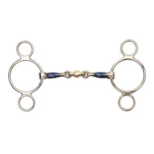 Shires Blue Sweet Iron Ring Gag with Lozenge