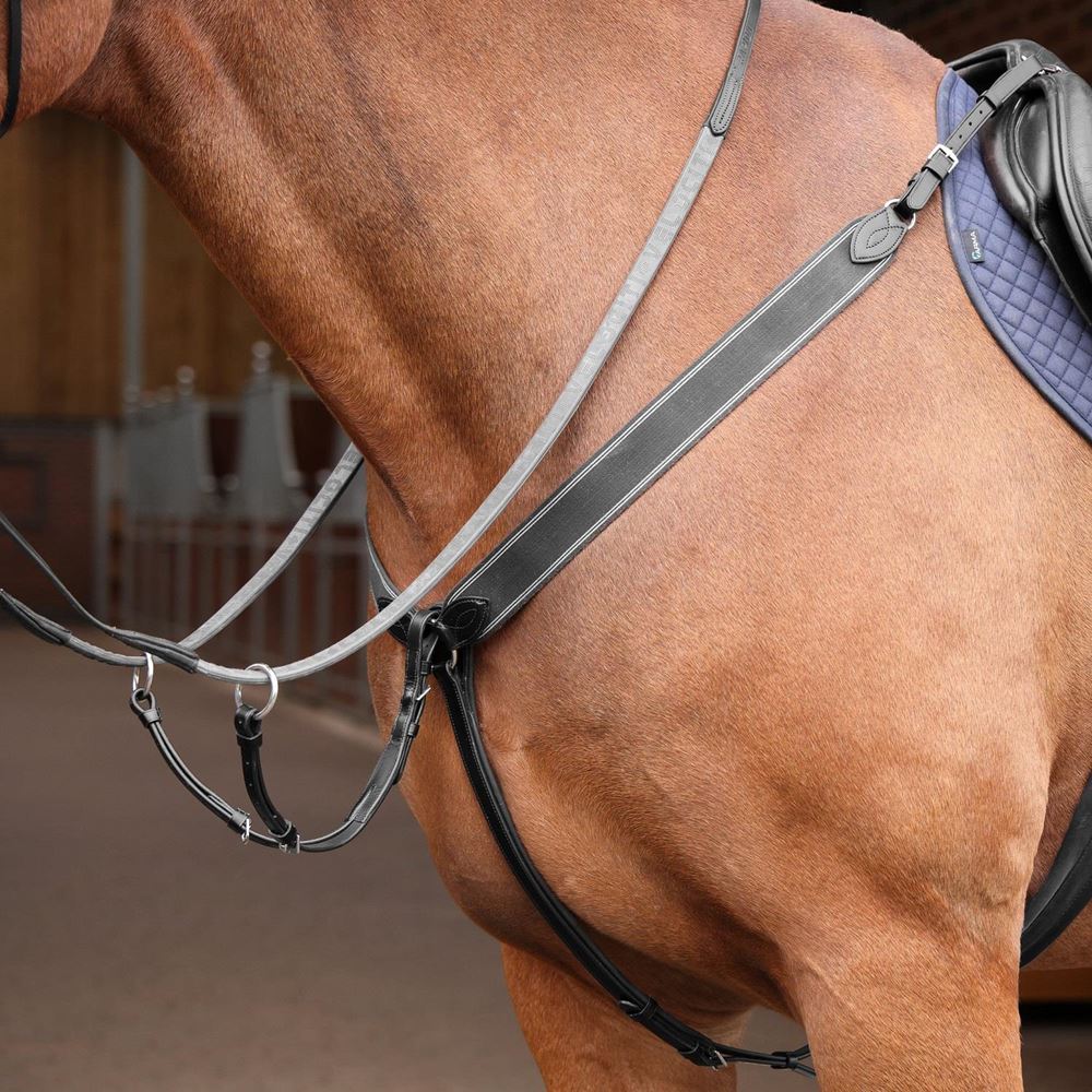 Shires Velociti Lusso Three Point Elastic Breastplate (Black)