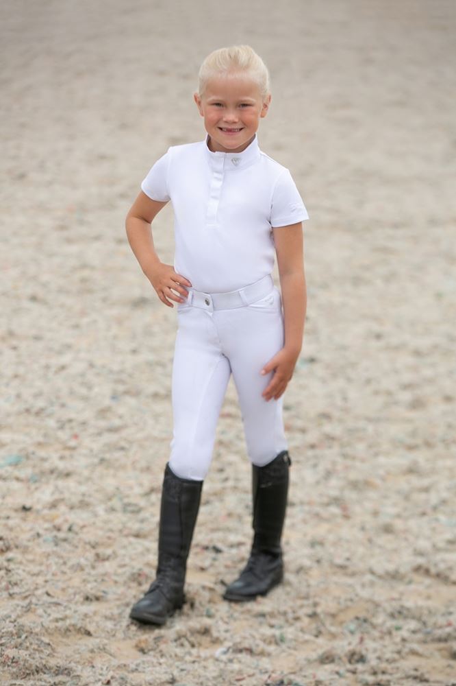 Hy Equestrian Cadiz Mizs Show Shirt (White/Silver)