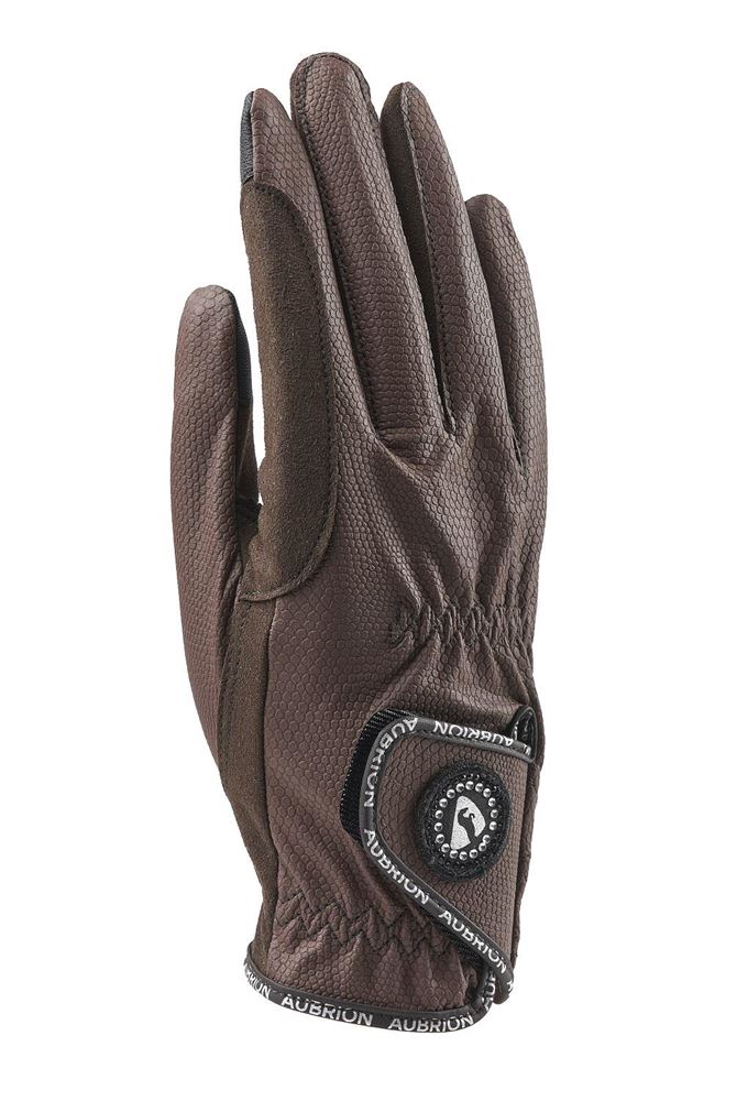 Shires Aubrion Aachen FlexFit Adults Riding Gloves (Brown)