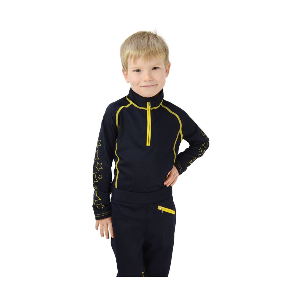 Hy Equestrian Stella Children's Base Layer (Navy/Yellow)
