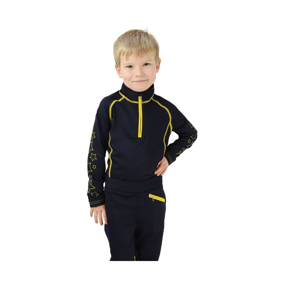 Hy Equestrian Stella Children's Base Layer (Navy/Yellow)