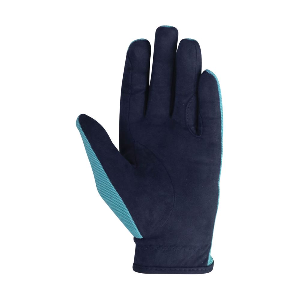 Hy Equestrian Belton Children’s Riding Gloves (Navy/Teal)