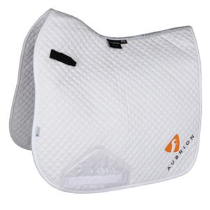*barcodes* Shires Aubrion Branded Dressage Saddlecloth (White)