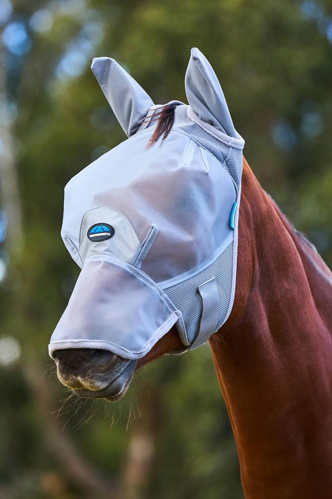Weatherbeeta Comfitec Fine Mesh Fly Mask with Ears & Nose (Grey)