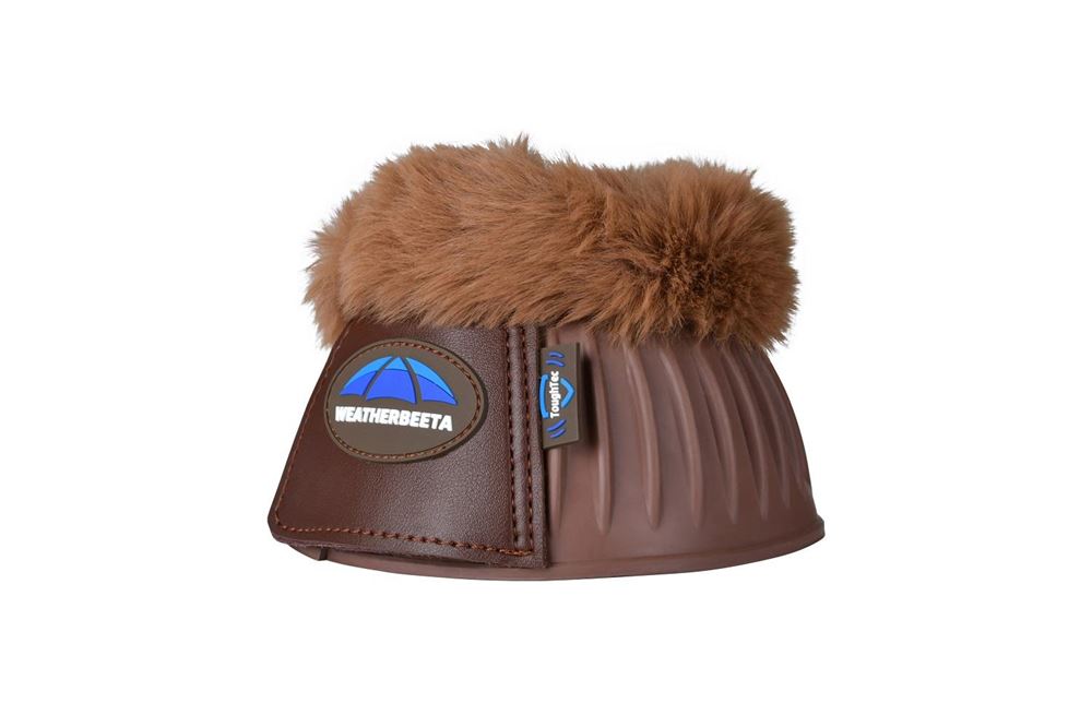 Weatherbeeta Tough-Tec Prime Fleece Trim Rubber Bell Boots (Brown)