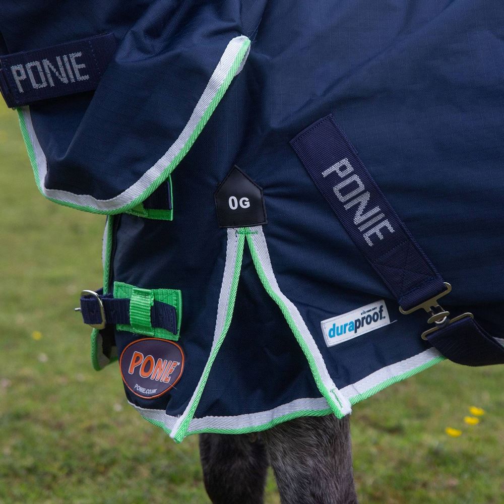 Gallop PONIE Trojan DURAPROOF Lightweight Combo Turnout Rug - 0g (Navy/Green)