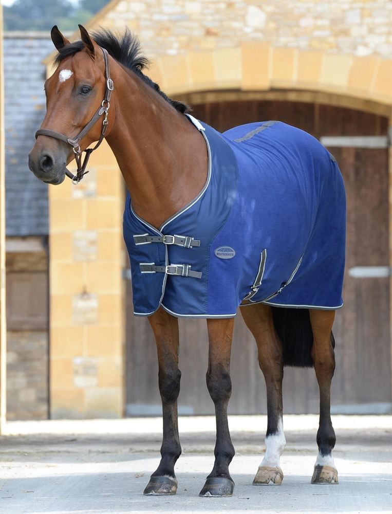 Weatherbeeta Fleece Cooler Standard Neck Rug (Dark Blue/Grey/White)