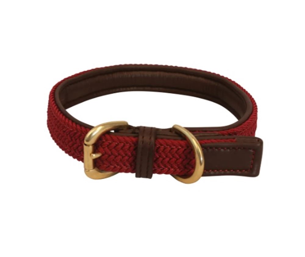 Benji & Flo Interlaced Dog Collar (Burgundy)