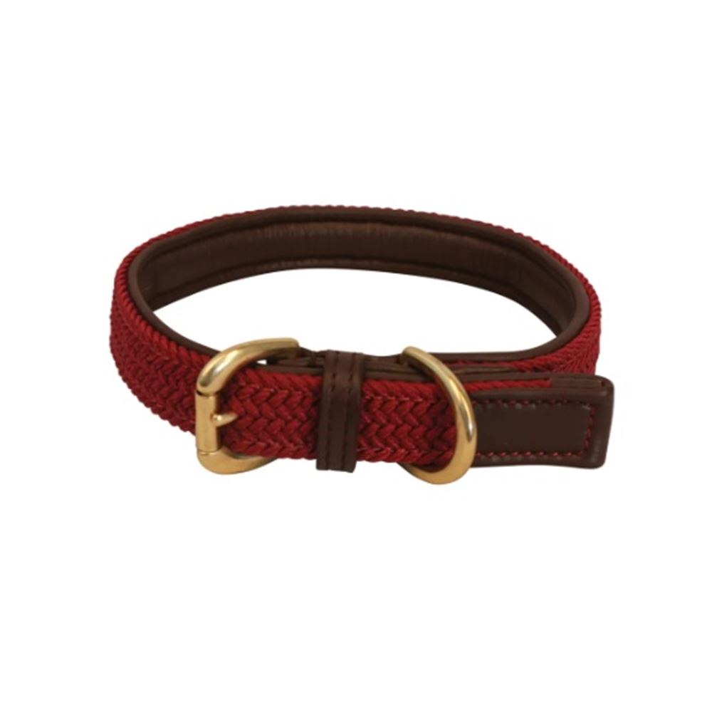 Benji & Flo Interlaced Dog Collar (Burgundy)