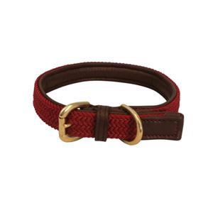 Benji & Flo Interlaced Dog Collar (Burgundy)