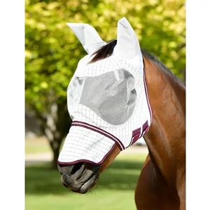 Weatherbeeta Hybrid Seasons Fly Mask (White/Maroon)