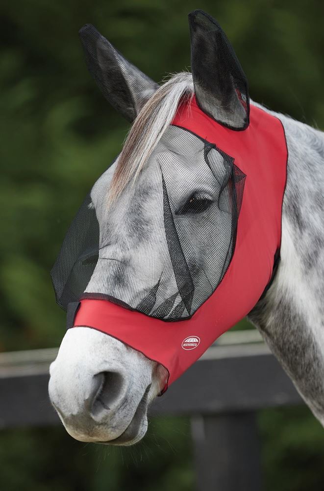 Weatherbeeta Deluxe Stretch Eye Saver with Ears (Red/Black)