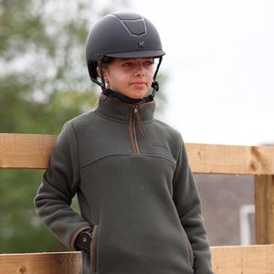 Shires Aubrion Core Half Zip Fleece - Young Rider (Green)