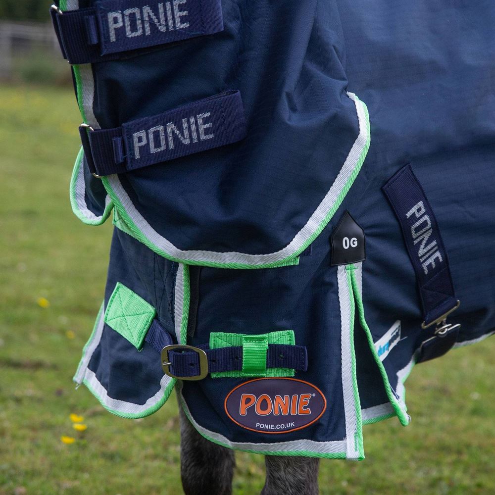 Gallop PONIE Trojan DURAPROOF Lightweight Combo Turnout Rug - 0g (Navy/Green)
