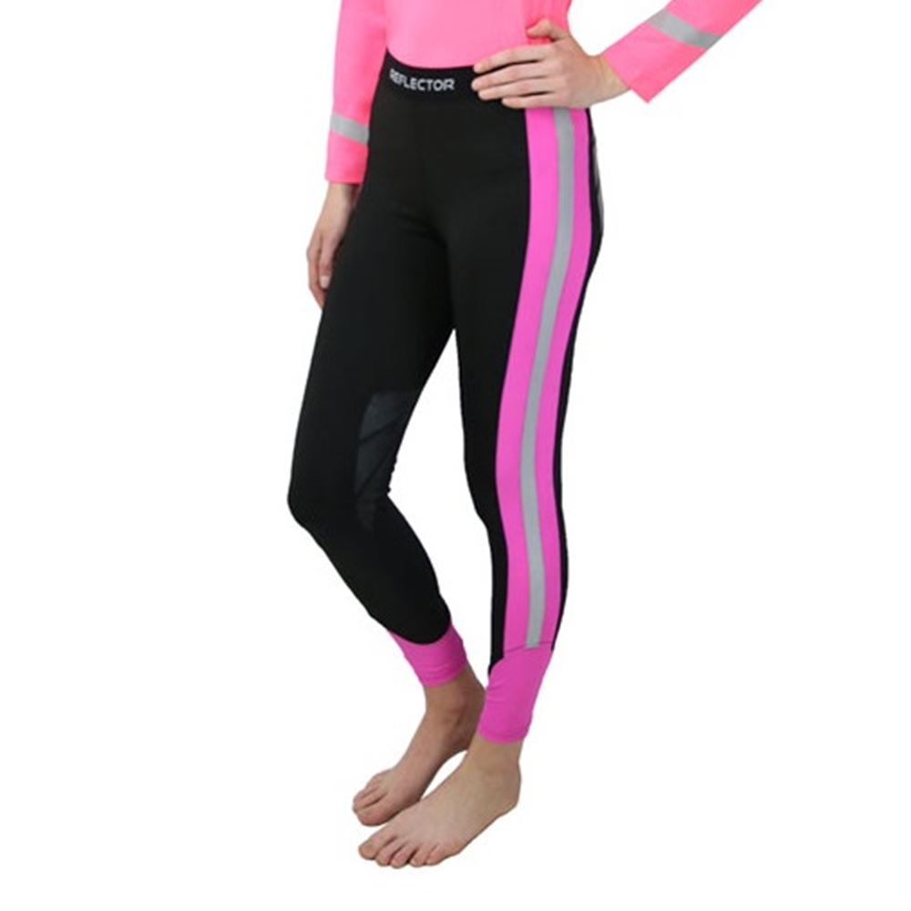 Reflector Childs Riding Tights by Hy Equestrian (Pink)