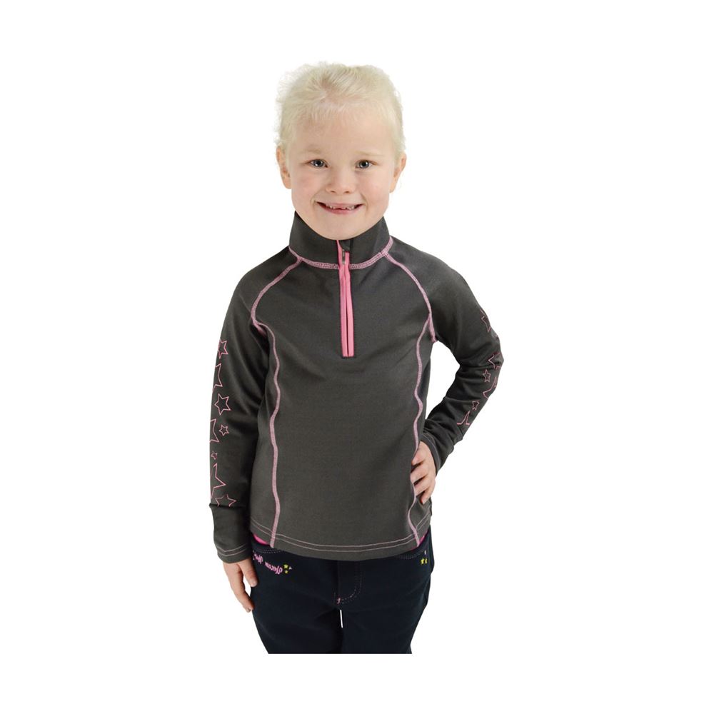 Hy Equestrian Stella Children's Base Layer (Grey/Pink)