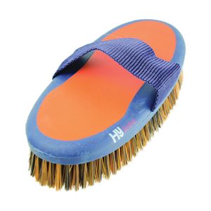 Hy Equestrian Pro Groom Sponge Brush (Navy/Orange)