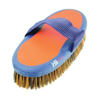 Hy Equestrian Pro Groom Sponge Brush (Navy/Orange)