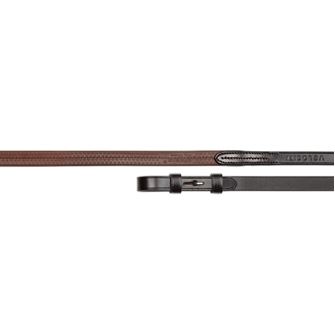 Shires Velociti Lusso Nylon Insert Rubber Grip Reins (Havana)