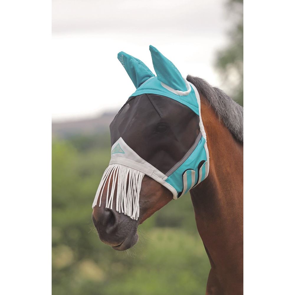 Shires Fine Mesh Fly Mask with Nose Fringe