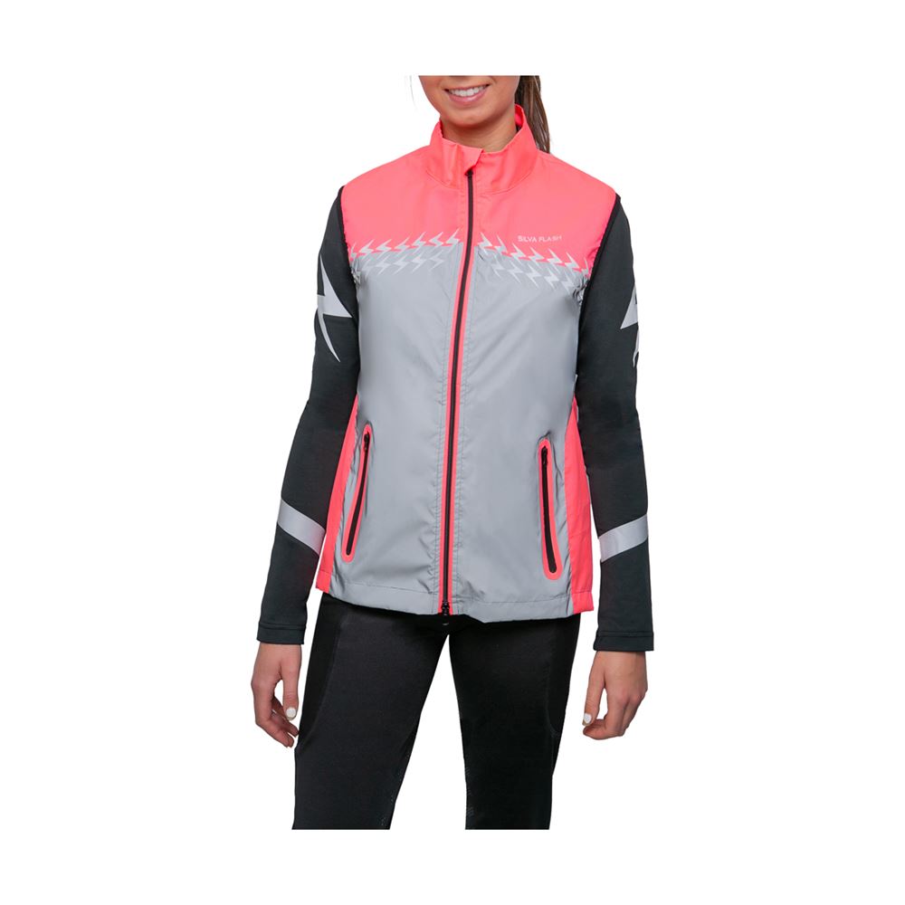 **pics** Hy Equestrian Silva Flash Lightweight Duo Reflective Gilet (Pink/Reflective Silver)