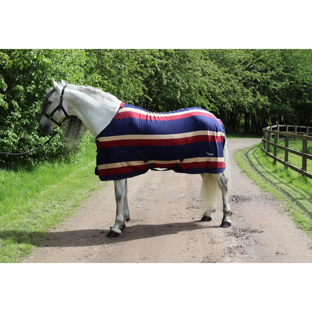 Rhinegold Elite Fleece Rug (Burgundy Stripe)