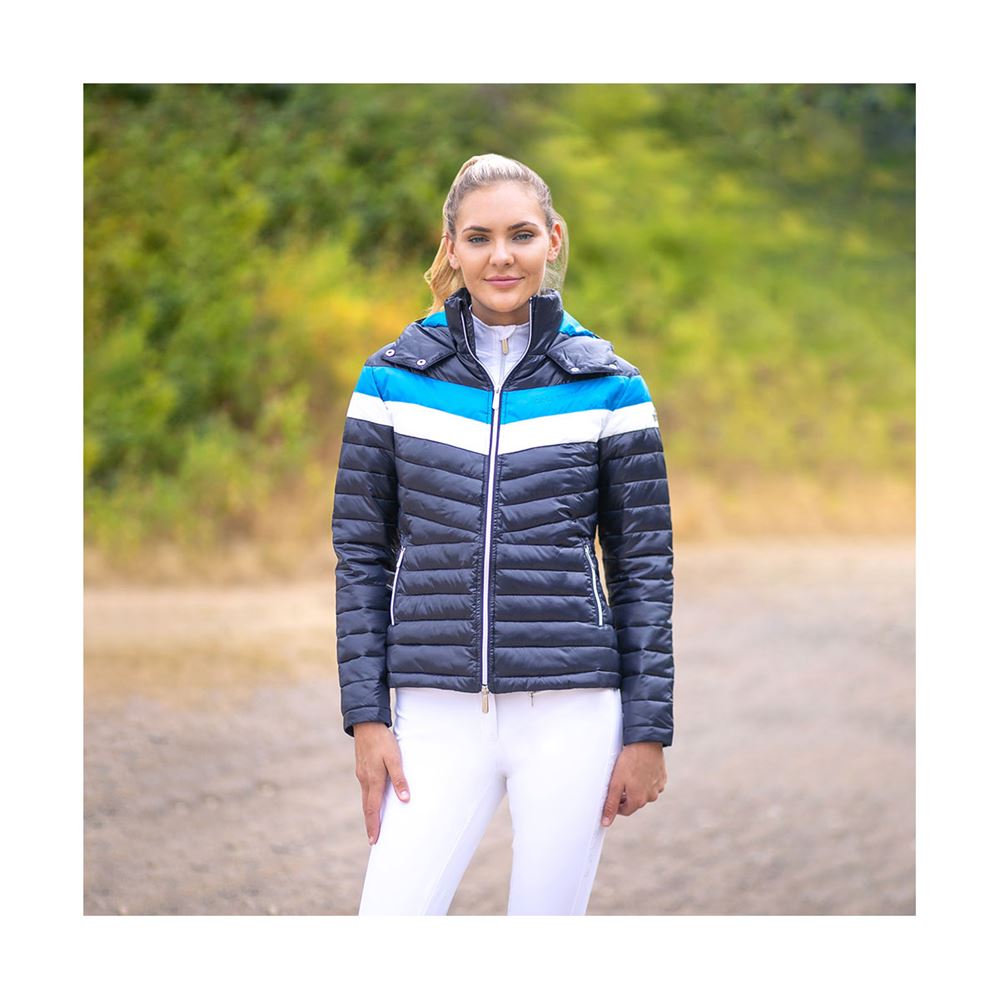 Coldstream Southdean Quilted Coat (Navy/White/Blue)