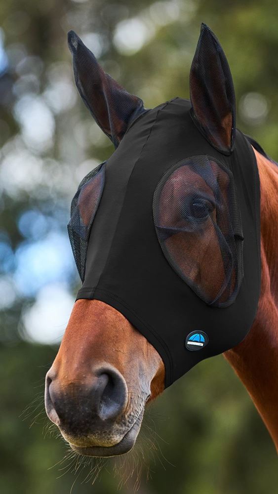 Weatherbeeta Comfitec Stretch Fly Mask with Ears (Black)