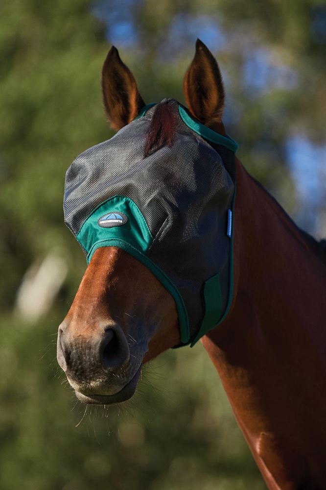 Weatherbeeta Comfitec Durable Mesh Fly Mask (Black/Forest Green)