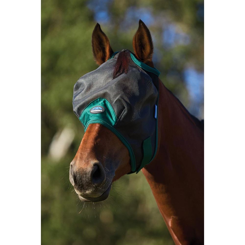 Weatherbeeta Comfitec Durable Mesh Fly Mask (Black/Forest Green)