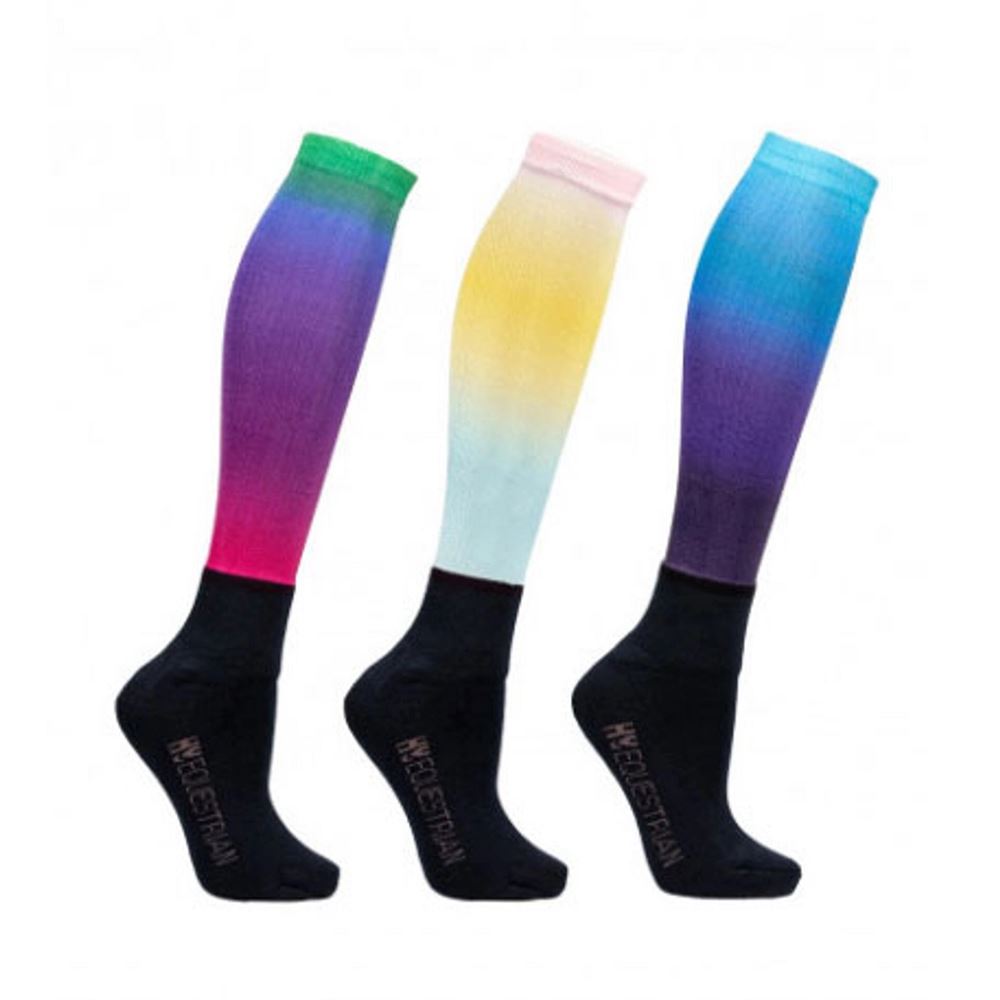 Hy Equestrian Ombre Socks - Pack of 3 (Navy/Ombre)