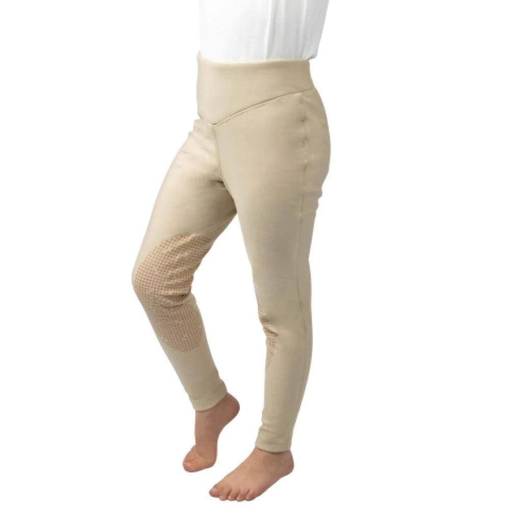 Hy Equestrian Blizzard Children's Softshell Riding Tights (Beige)