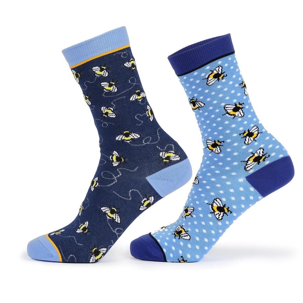 Shires Aubrion Bamboo Ankle Socks 2 Pack - Adult (Bee)