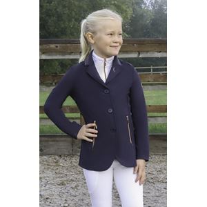 Hy Equestrian Roka Royal Childrens Show Jacket (Navy with Rose Gold Diamantes)