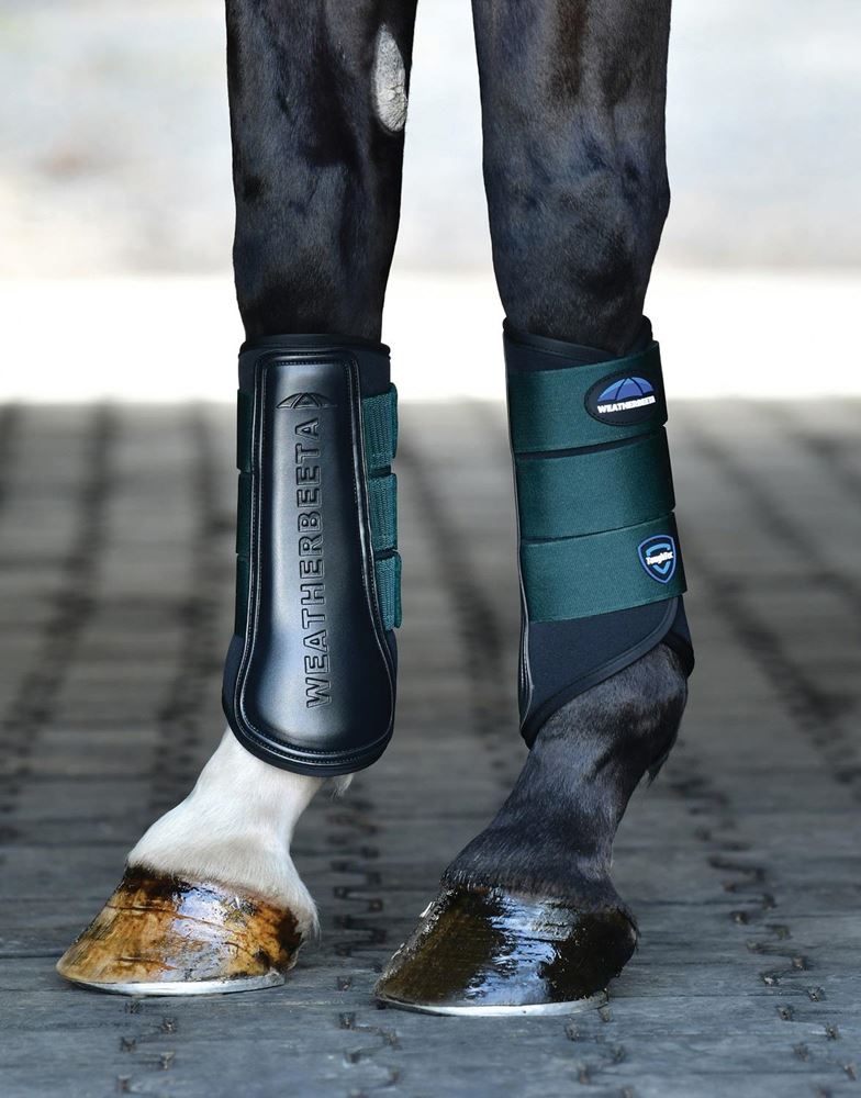 Weatherbeeta Tough-Tec Prime Brushing Boots (Black/Forest Green)