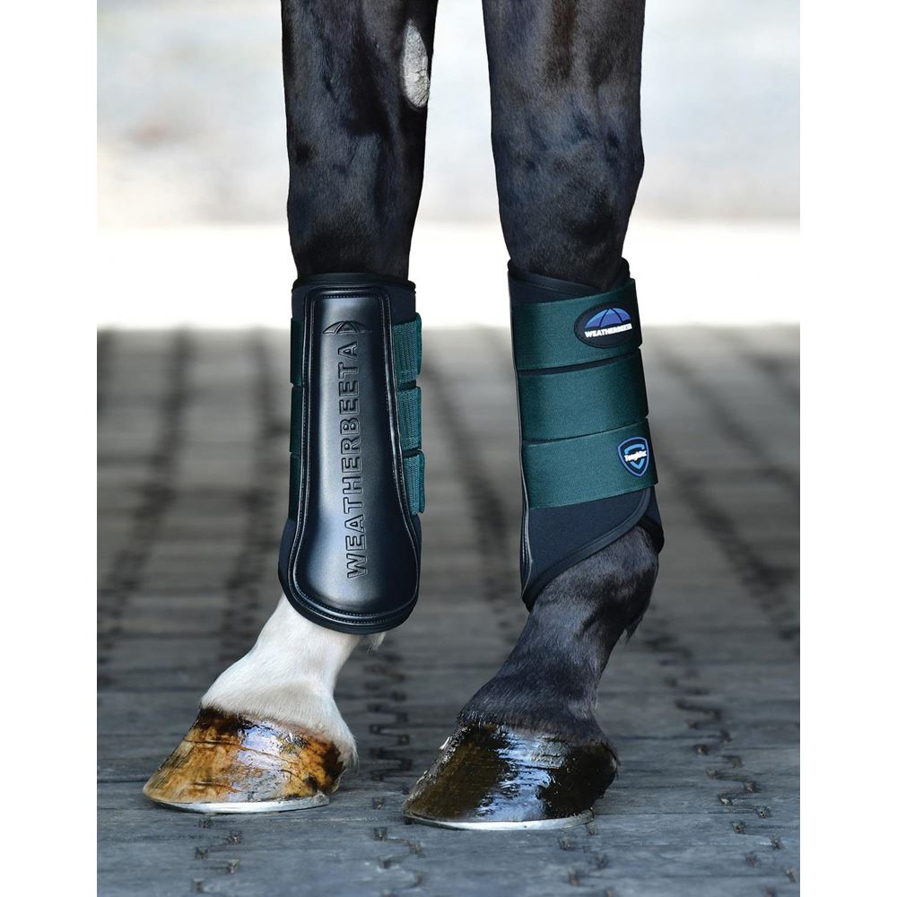 Weatherbeeta Tough-Tec Prime Brushing Boots (Black/Forest Green)