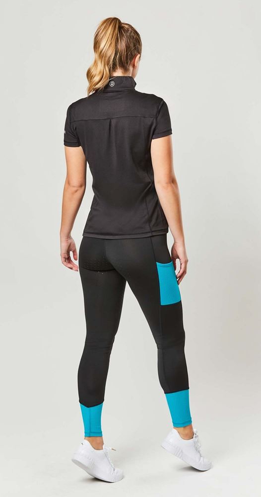 Dublin Power Performance Mid Rise Colour Block Tights (Aqua)