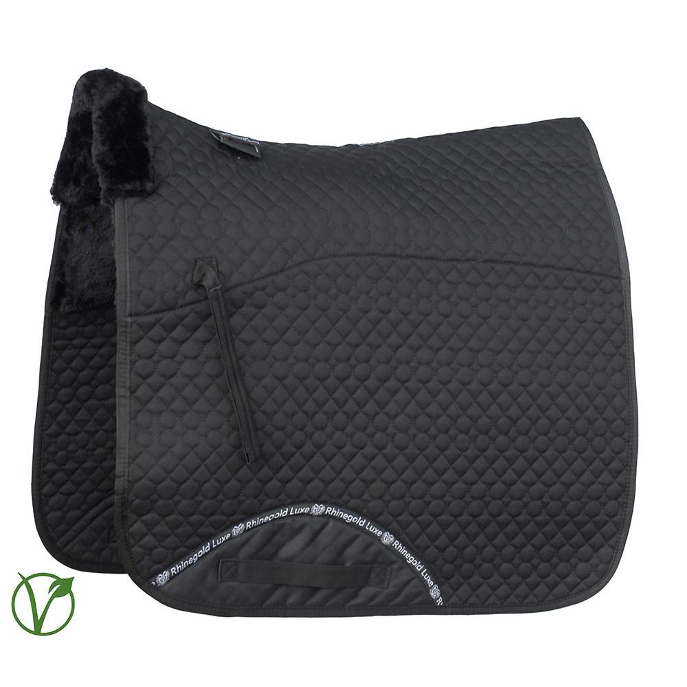 Rhinegold Luxe Fur Dressage Saddle Cloth (Black/Black)