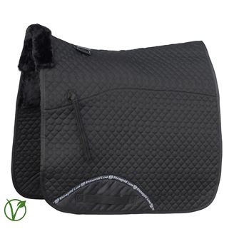 Rhinegold Luxe Fur Dressage Saddle Cloth (Black/Black)