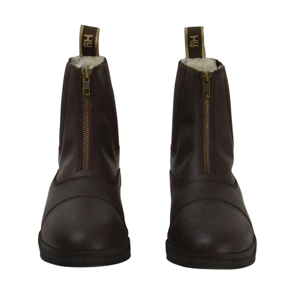 Hy Equestrian Fleece Lined Wax Leather Zip Jodhpur Boot