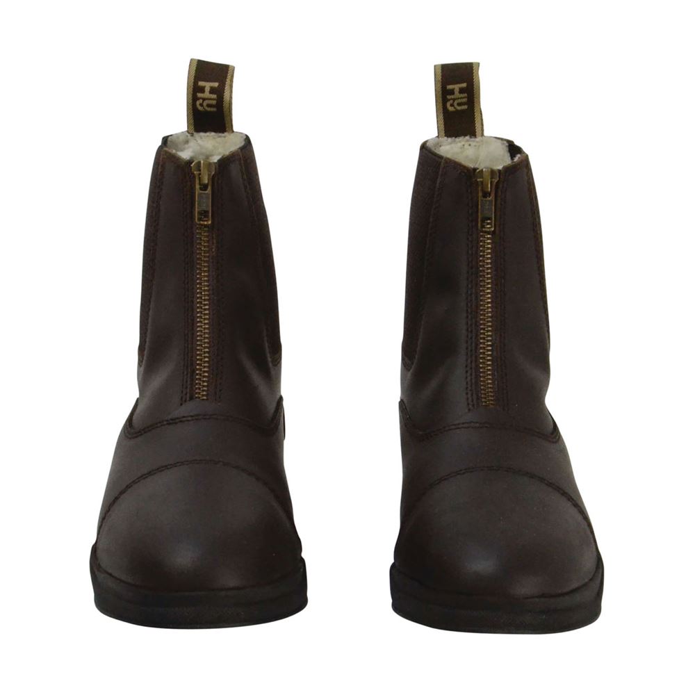 Hy Equestrian Fleece Lined Wax Leather Zip Jodhpur Boot