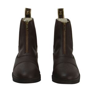Hy Equestrian Fleece Lined Wax Leather Zip Jodhpur Boot