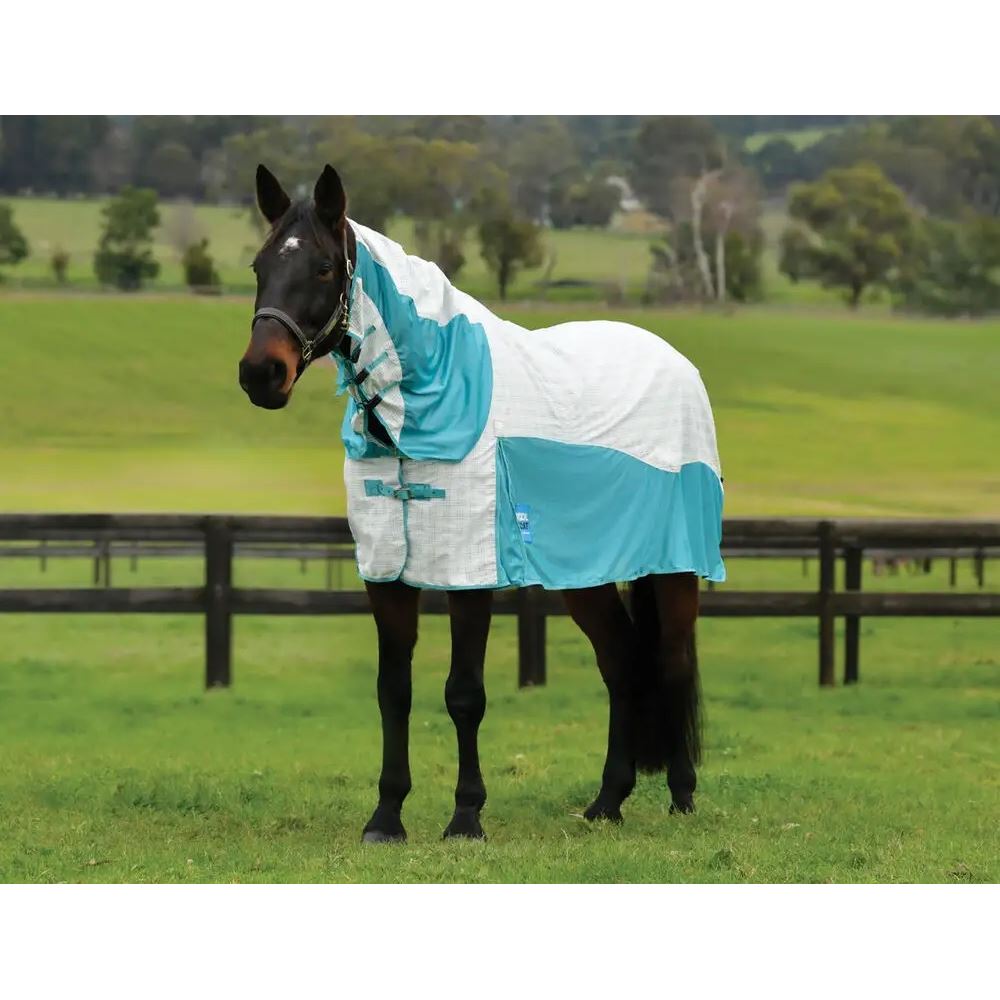 Weatherbeeta Kool Coat Cotton Airstream II Detach-A-Neck (White/Mint)