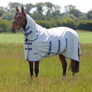 Shires Tempest Plus Sweet-Itch Combo (White/Airforce) 
