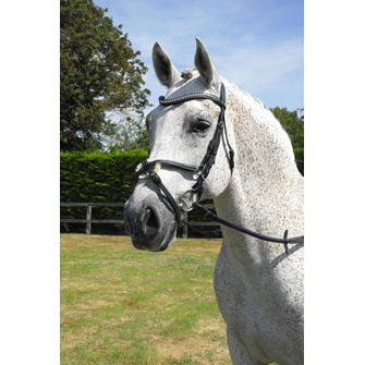 Rhinegold Italian Leather Anatomical Bridle With Mexican Noseband