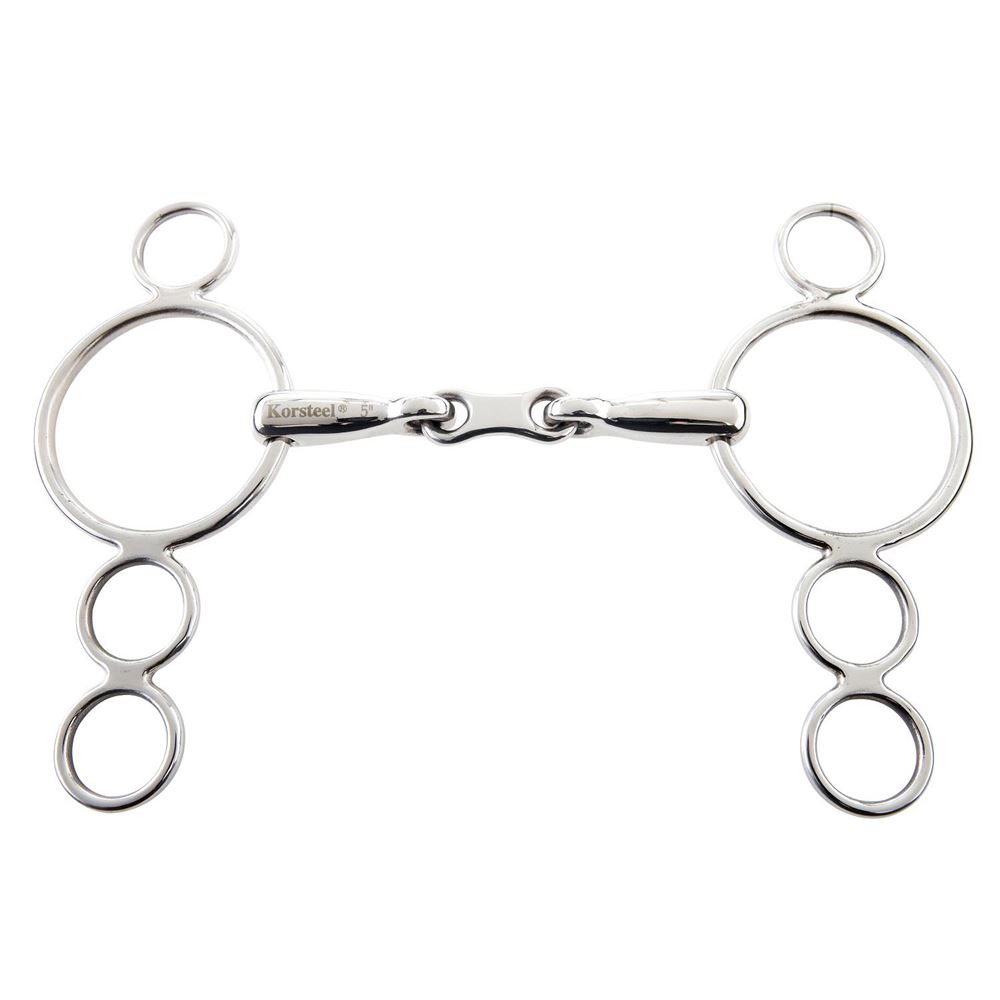 Korsteel Stainless Steel French Link 3 Ring Dutch Gag Bit