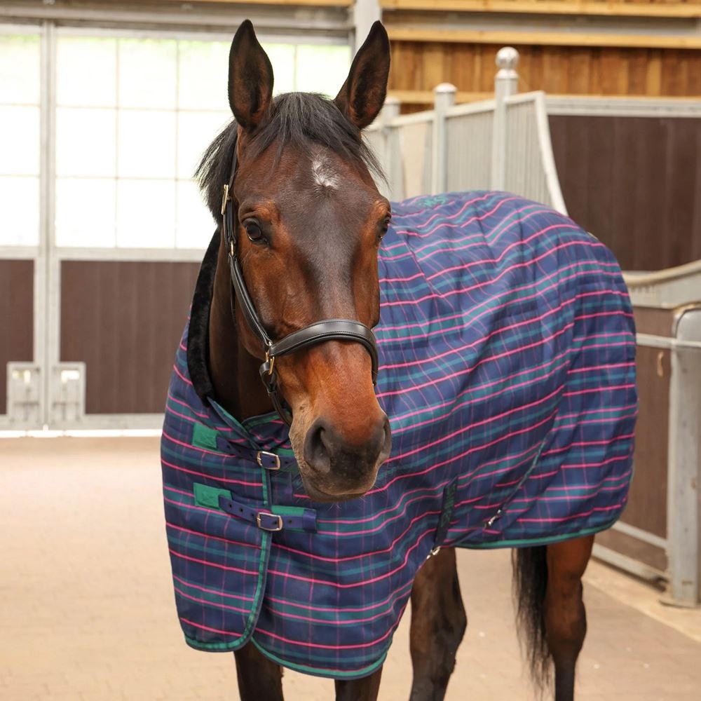 Shires Tempest Plus 100 Stable Rug (Navy Tartan)