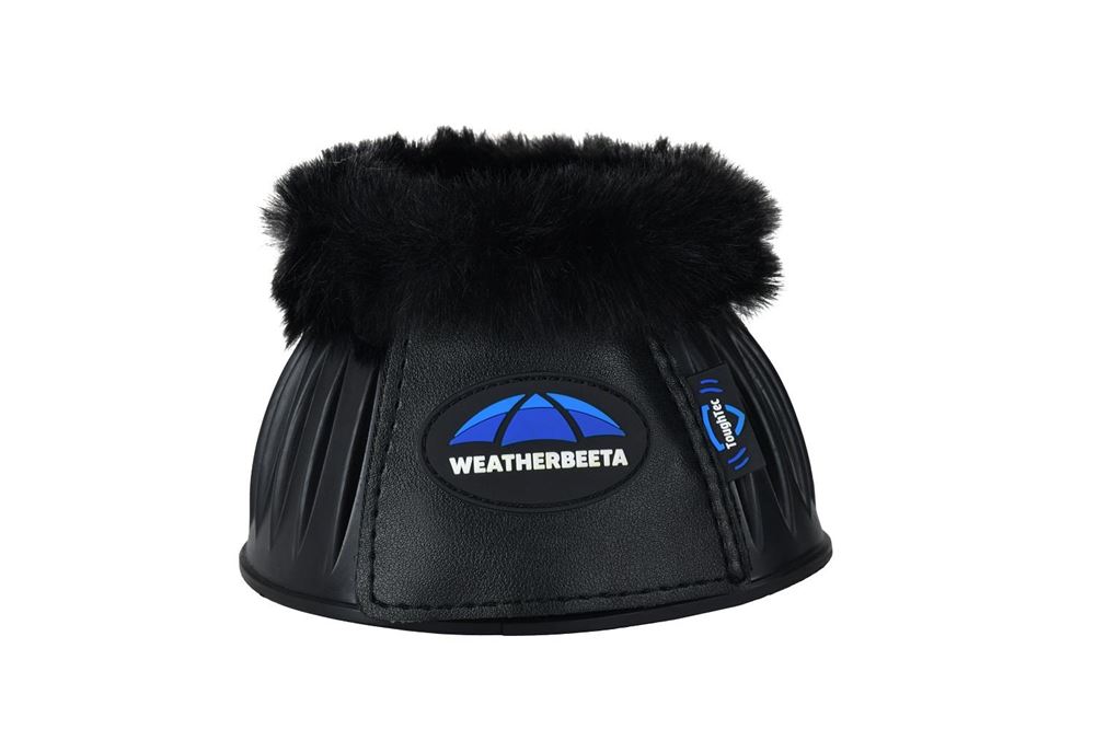 Weatherbeeta Tough-Tec Prime Fleece Trim Rubber Bell Boots (Black)