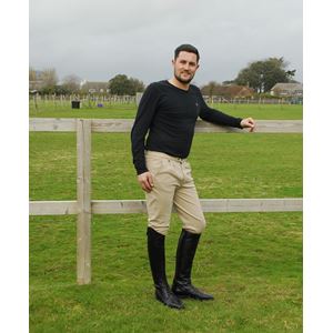 Rhinegold Mens Essential Breeches (Black)